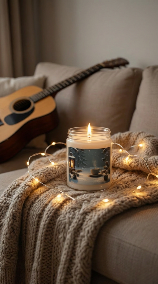 Winter Coffee Lantern Soy Candle — Cozy 9oz Holiday Glow