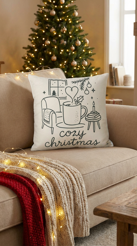 Cozy Christmas Pillowcase — Warm Holiday Throw Cover for Sofa & Bedroom Décor