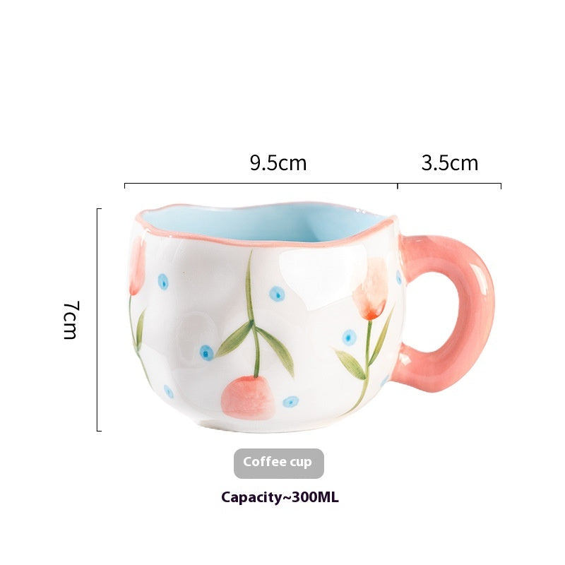 Cute Girl Heart Home Creative Hand-pinched Coffee Cup