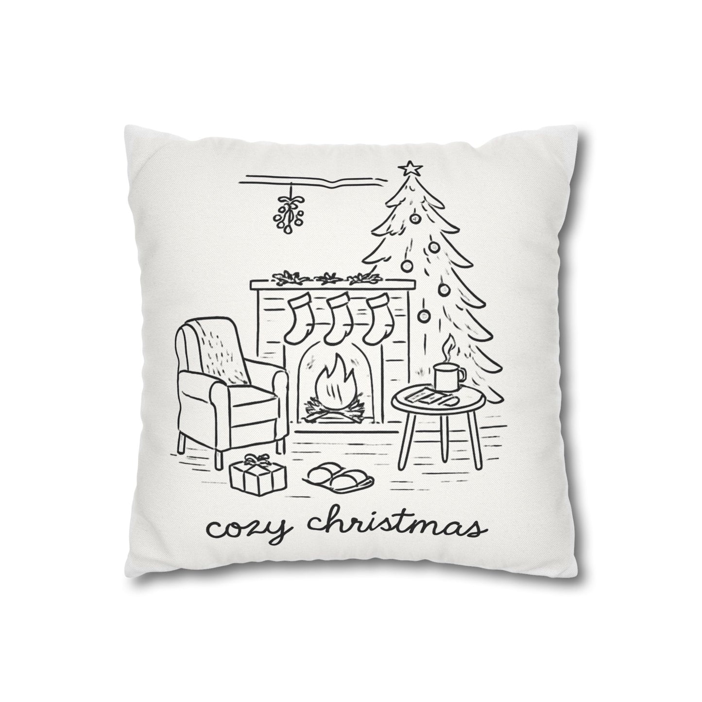Cozy Christmas Pillowcase — Holiday Decorative Throw Pillow Cover