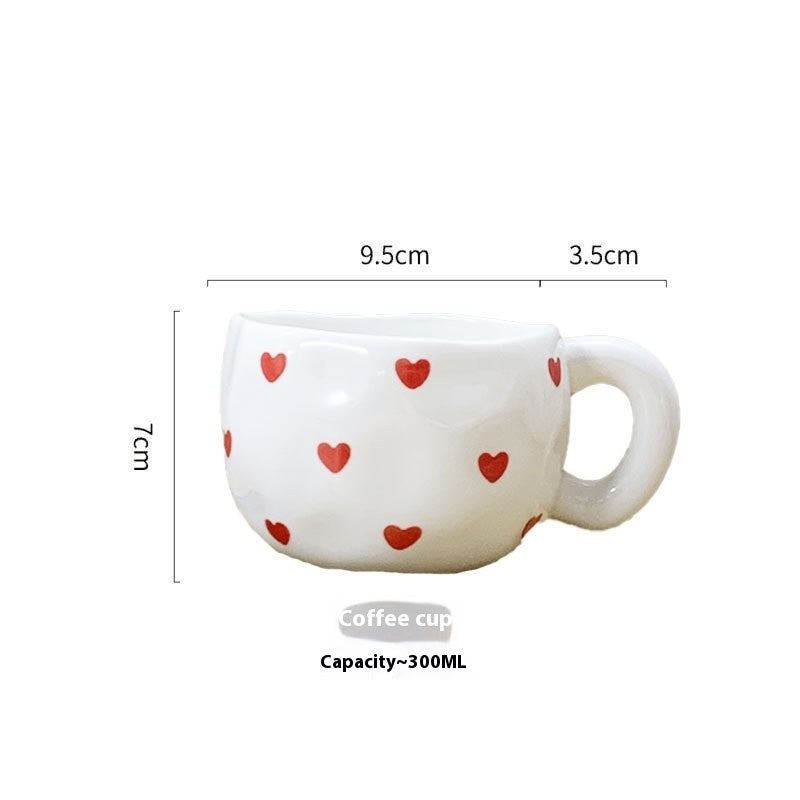 Cute Girl Heart Home Creative Hand-pinched Coffee Cup