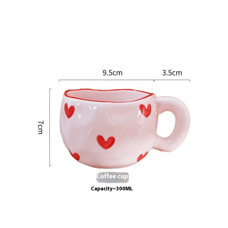 Cute Girl Heart Home Creative Hand-pinched Coffee Cup